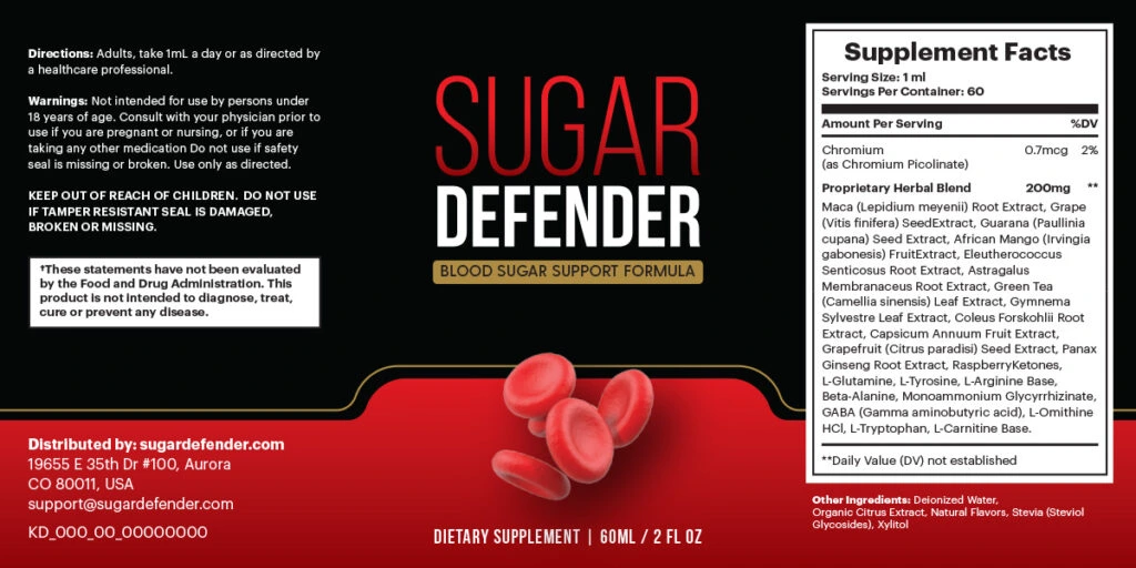 sugar defender ingredients label